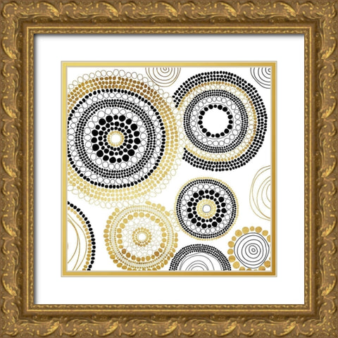 Golden Cells Gold Ornate Wood Framed Art Print with Double Matting by Grey, Jace