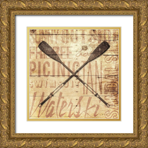 Wooden Oar Gold Ornate Wood Framed Art Print with Double Matting by Grey, Jace