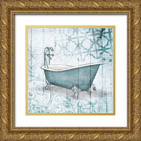 Blue Bath Gold Ornate Wood Framed Art Print with Double Matting by Grey, Jace