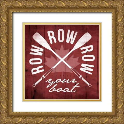 Canada Row Row Gold Ornate Wood Framed Art Print with Double Matting by Grey, Jace