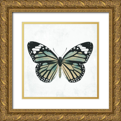 Neutral Butterfly Gold Ornate Wood Framed Art Print with Double Matting by Grey, Jace