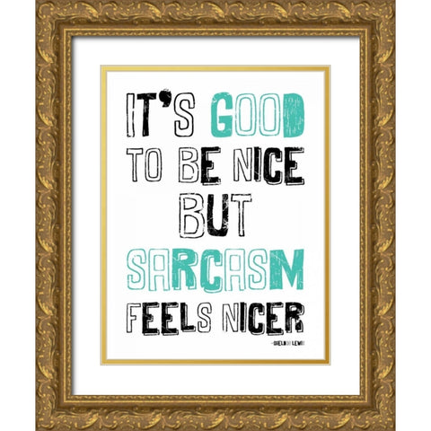Sarcasm2 Gold Ornate Wood Framed Art Print with Double Matting by Grey, Jace