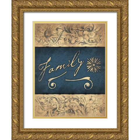 Family Gold Ornate Wood Framed Art Print with Double Matting by Grey, Jace