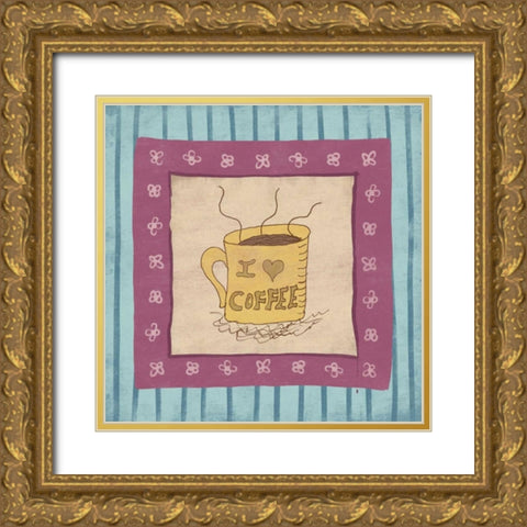 Coffee 3 Gold Ornate Wood Framed Art Print with Double Matting by Grey, Jace