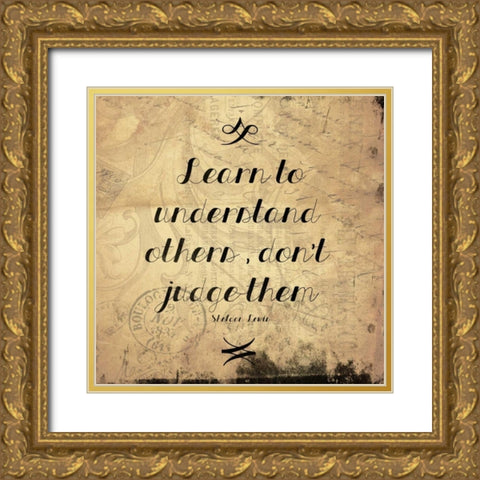 Learn Gold Ornate Wood Framed Art Print with Double Matting by Grey, Jace