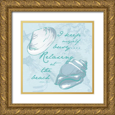 Relaxing Gold Ornate Wood Framed Art Print with Double Matting by Grey, Jace