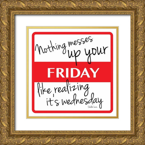 Friday Gold Ornate Wood Framed Art Print with Double Matting by Grey, Jace