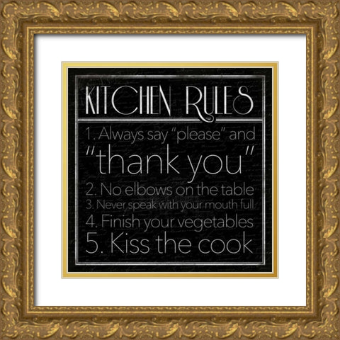 Kitchen Rules Gold Ornate Wood Framed Art Print with Double Matting by Grey, Jace