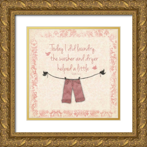 Laundry Red 2 Gold Ornate Wood Framed Art Print with Double Matting by Grey, Jace