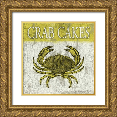 Crab Cakes Gold Ornate Wood Framed Art Print with Double Matting by Grey, Jace