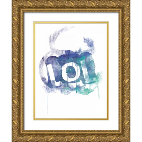 Watercolor LOL Reverse Gold Ornate Wood Framed Art Print with Double Matting by Grey, Jace
