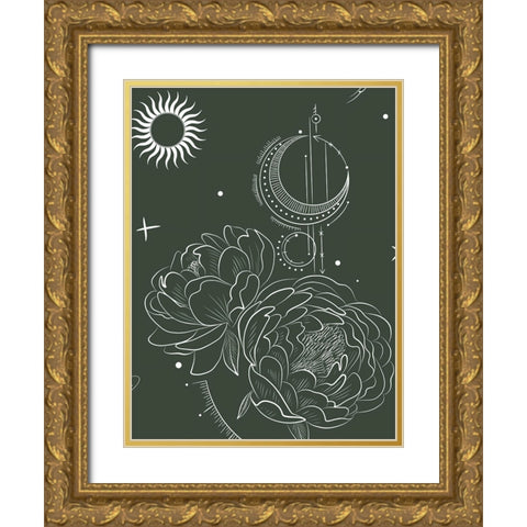Bohemian Astrology Gold Ornate Wood Framed Art Print with Double Matting by Keith, Jesse