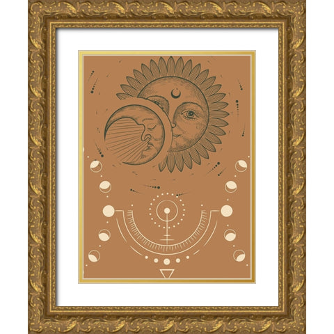 Man In The Moon Gold Ornate Wood Framed Art Print with Double Matting by Keith, Jesse