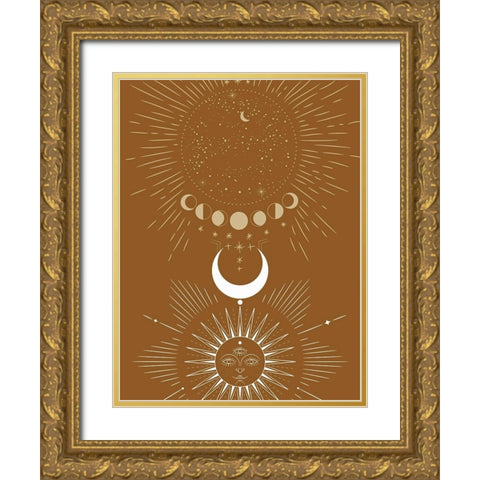 Sun And Moon Rise Gold Ornate Wood Framed Art Print with Double Matting by Keith, Jesse