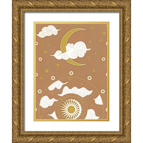 Moon Gold Ornate Wood Framed Art Print with Double Matting by Keith, Jesse