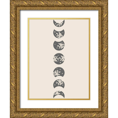 Flower Moons Gold Ornate Wood Framed Art Print with Double Matting by Keith, Jesse
