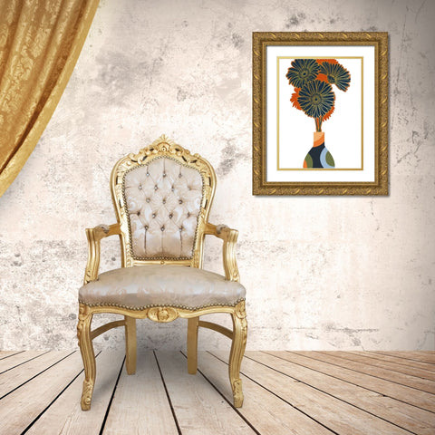 Pop Daisies Gold Ornate Wood Framed Art Print with Double Matting by Keith, Jesse