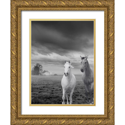 Not So Gray Times Gold Ornate Wood Framed Art Print with Double Matting by Keith, Jesse