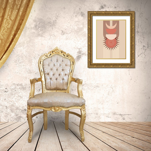 Sunlight In Abstact Gold Ornate Wood Framed Art Print with Double Matting by Keith, Jesse
