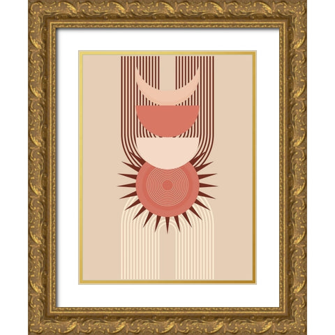 Sunlight In Abstact Gold Ornate Wood Framed Art Print with Double Matting by Keith, Jesse