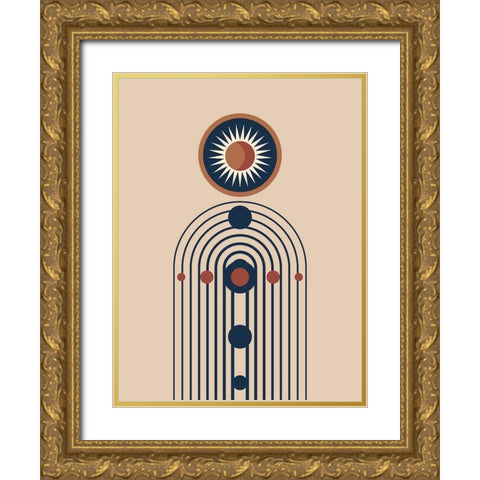 Sunrise New Orbit Gold Ornate Wood Framed Art Print with Double Matting by Keith, Jesse