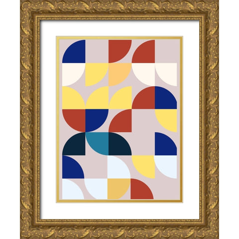 Vertigo Circles Gold Ornate Wood Framed Art Print with Double Matting by Keith, Jesse