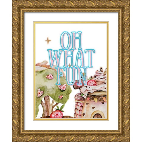 Oh What Fun Gold Ornate Wood Framed Art Print with Double Matting by Keith, Jesse