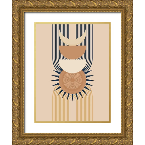 Arched Sun Gold Ornate Wood Framed Art Print with Double Matting by Keith, Jesse