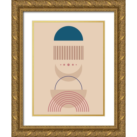 Arched Moon Rise Gold Ornate Wood Framed Art Print with Double Matting by Keith, Jesse
