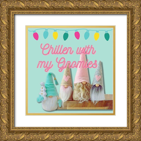 Gnomies Gold Ornate Wood Framed Art Print with Double Matting by Keith, Jesse