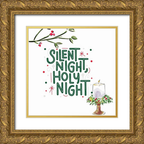Holy Night Gold Ornate Wood Framed Art Print with Double Matting by Keith, Jesse