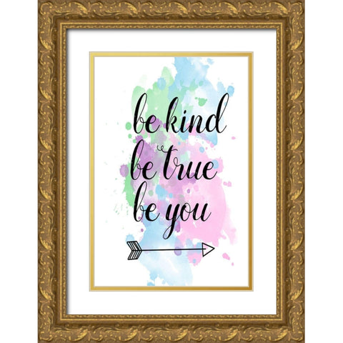 Be Gold Ornate Wood Framed Art Print with Double Matting by Matic, Jelena