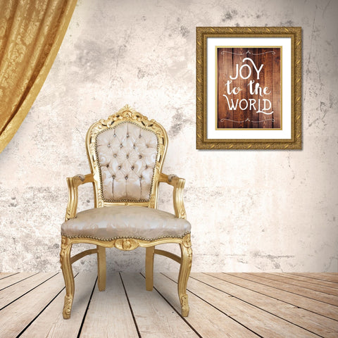 World Joy Gold Ornate Wood Framed Art Print with Double Matting by Matic, Jelena