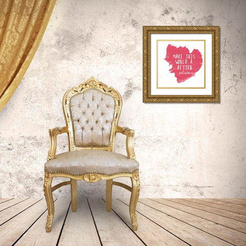 Make This World Gold Ornate Wood Framed Art Print with Double Matting by Matic, Jelena