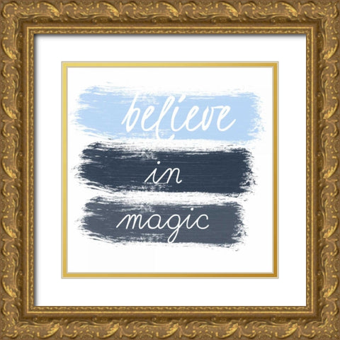 Believe in Magic Gold Ornate Wood Framed Art Print with Double Matting by Matic, Jelena