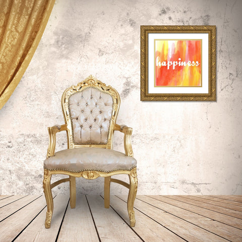 Warm Happiness Gold Ornate Wood Framed Art Print with Double Matting by Matic, Jelena