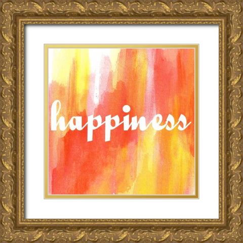 Warm Happiness Gold Ornate Wood Framed Art Print with Double Matting by Matic, Jelena