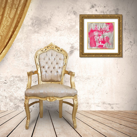 Take Some Time Gold Ornate Wood Framed Art Print with Double Matting by Matic, Jelena