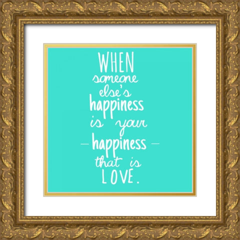 Happiness And Love Gold Ornate Wood Framed Art Print with Double Matting by Matic, Jelena