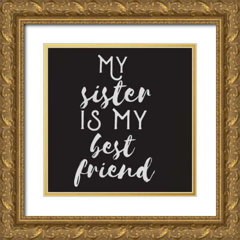 Sisterly Friends Gold Ornate Wood Framed Art Print with Double Matting by Matic, Jelena