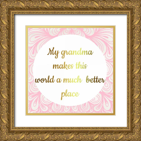 Grandmas World Gold Ornate Wood Framed Art Print with Double Matting by Matic, Jelena
