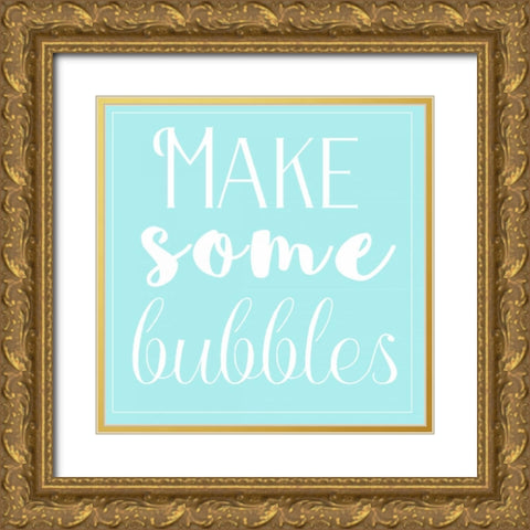 Bubble Making Gold Ornate Wood Framed Art Print with Double Matting by Matic, Jelena