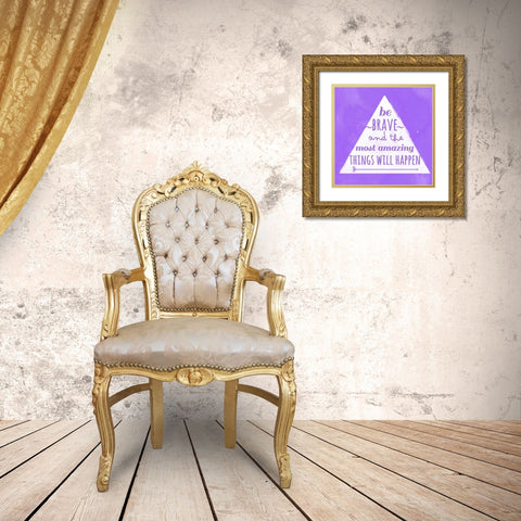 Amazingly Brave Gold Ornate Wood Framed Art Print with Double Matting by Matic, Jelena