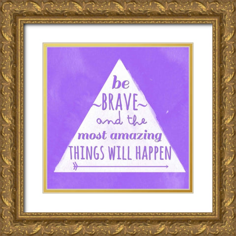 Amazingly Brave Gold Ornate Wood Framed Art Print with Double Matting by Matic, Jelena