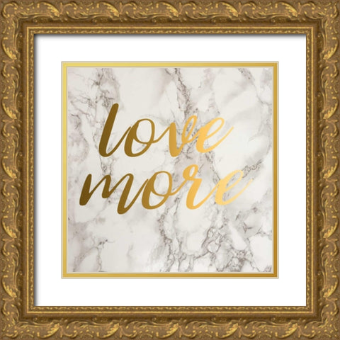 Love More Gold Ornate Wood Framed Art Print with Double Matting by Matic,Jelena