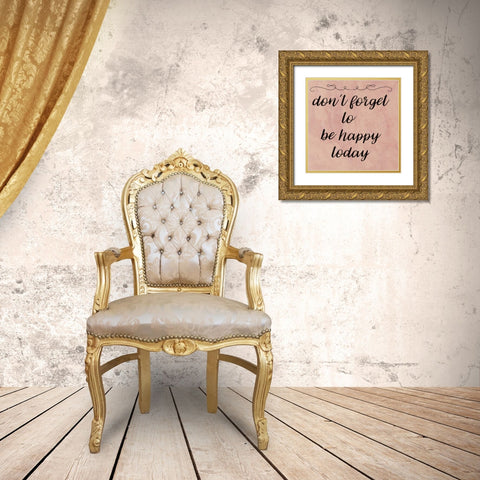 Happy Today Gold Ornate Wood Framed Art Print with Double Matting by Matic,Jelena