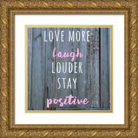Love More Gold Ornate Wood Framed Art Print with Double Matting by Matic,Jelena