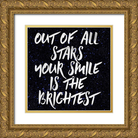 Your Smile Gold Ornate Wood Framed Art Print with Double Matting by Matic,Jelena