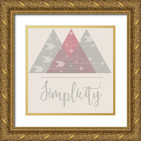 Simplicity Gold Ornate Wood Framed Art Print with Double Matting by Matic,Jelena