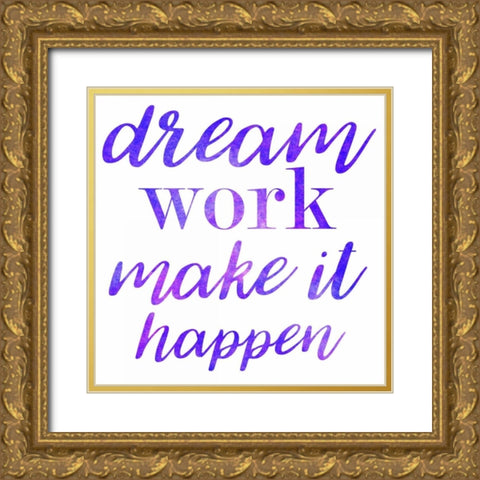 Dream Work Purple Gold Ornate Wood Framed Art Print with Double Matting by Matic,Jelena